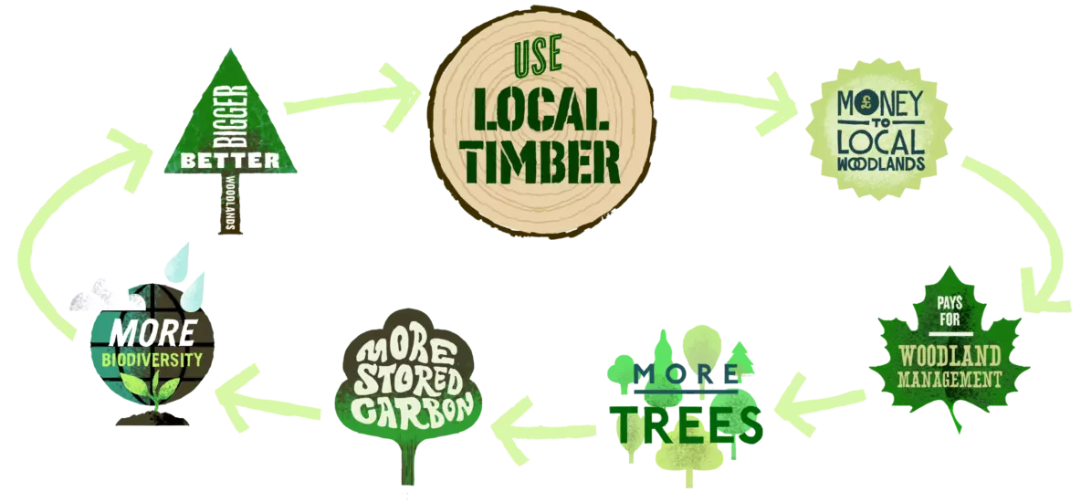 Using local timber illustration