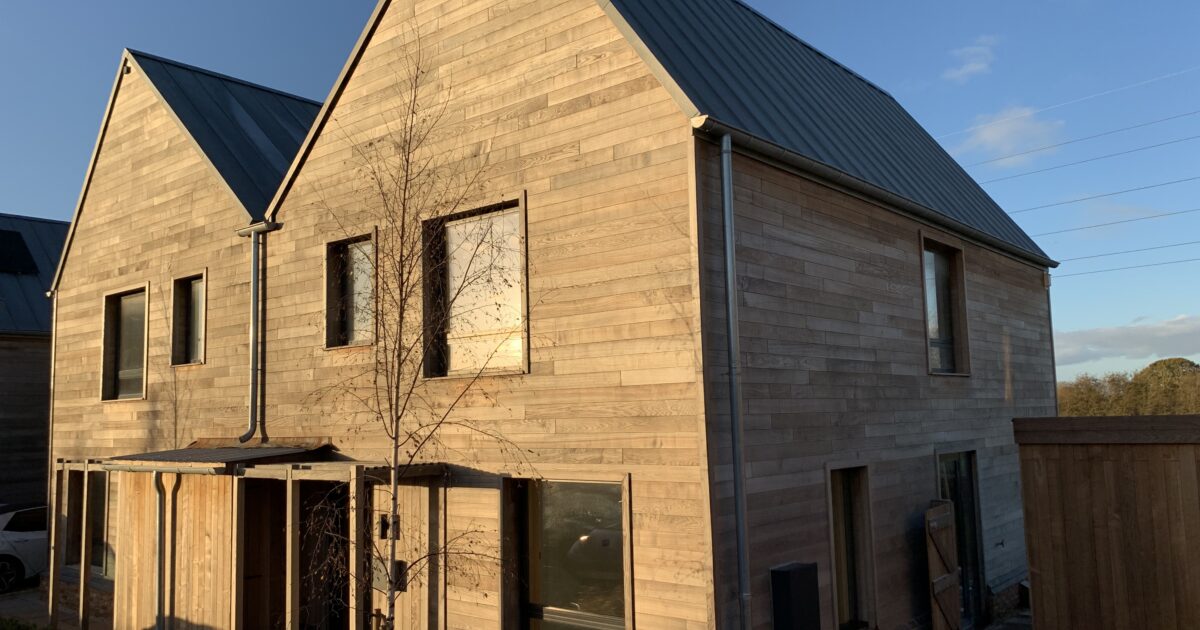 Brimstone cladding on the first homes certified 'Grown In Britain ...